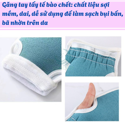 Bộ Dụng Cụ Tắm Tẩy Tế Bào Chết 3 Món – Sạch Sâu, Da Mịn Màng Set tắm tẩy da chết 3 món tiện lợi Combo găng tay – dây cọ lưng – bông tắm tạo bọt