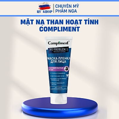 Mặt nạ than hoạt tính Compliment giảm mụn đầu đen, thải độc 80ml (VẠCH TÍM)
