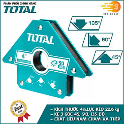 Ke góc nam châm hàn 3 góc 3in-4in TOTAL TAMWH25032 và TAMWH50042 - Ke góc 45 độ, 90 độ, 135 độ, lực hút cực mạnh