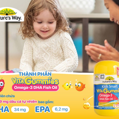 Dầu cá Omega-3 DHA cho trẻ Vita Gummies Nature