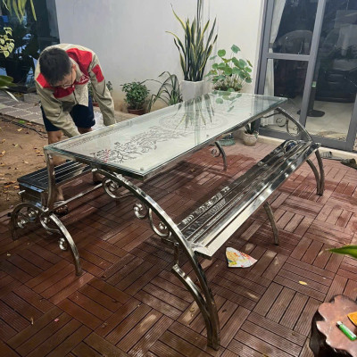 Ghế sân vườn Juno Sofa Inox 304 cao cấp, thông minh tiện lợi