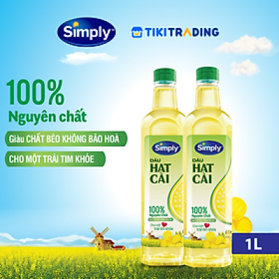 Combo 2 chai dầu Hạt Cải Simply (1L / Chai)