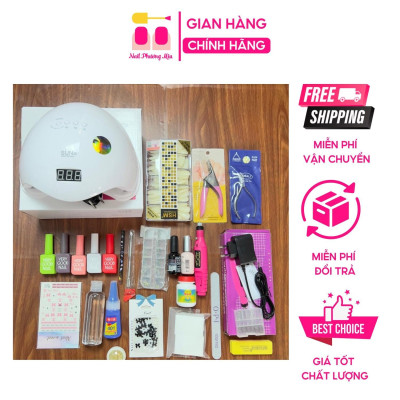 Combo Nail Cơ Bản Đầy Đủ Cho Người Mới Nail Phương Miu, Máy Hơ, 5 Chai Sơn, Base Top, Mềm Da Làm Nail Chuyên Nghiệp Nữ