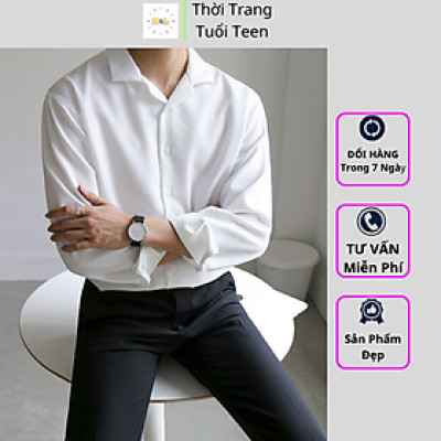 Áo Sơ Mi Form Rộng Unisex Nam Nữ Tay Dài Hàn Quốc Kiểu Cổ Vest Cổ Ve Áo Khoác Ngoài Vải Lụa Mềm Mịn - SMV01