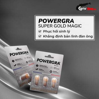 Viên uống tăng cường sinh lý nam giới Powergra (Super Gold Magic) - Vỉ 1 viên