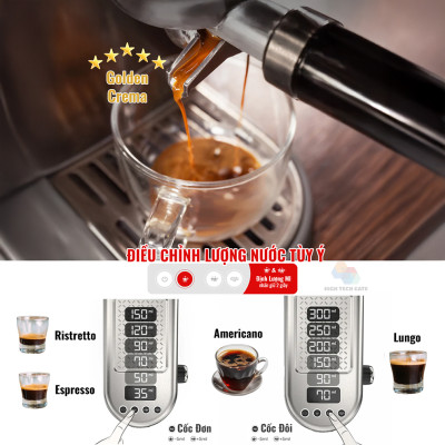 Máy Pha Cà Phê Espresso H10B nhỏ gọn pha espresso gia đình full chức năng DIY linh hoạt, bán tự động, Hàng Chính Hãng