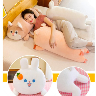 Thú nhồi bông ôm ngủ hình thỏ, khủng long, cáo hồng đáng yêu - Size từ 50cm đến 90cm - Quà tặng gấu bông thỏ lông mịn cho bé.