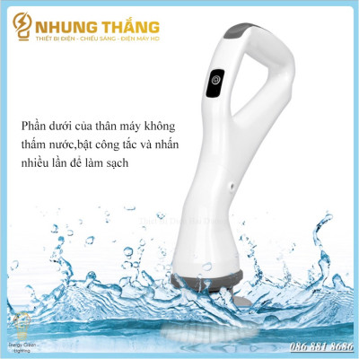 Máy Cọ Chà Sàn Vệ Sinh Tự Động, Bàn Chải Làm Sạch Vệ Sinh Nhà Tắm Không Dây Với 4 Đầu Thay Thế - Bảo Hành 12 Tháng