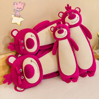 Thú nhồi bông lotso đỏ dáng dài êm mịn - Size từ 70cm đến 110cm- Quà tặng gấu dâu đậm dễ thương - Gối ôm mềm mịn cho bé.