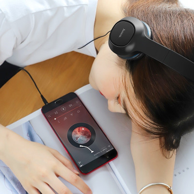 Set/ Combo/ Bộ 2 tai nghe - Hoco W24 - Tai nghe chụp tai/ Monitor Headphones và Tai nghe nhét tai/ Earphones - Jack 3.5mm, Loa ngoài 40mm, Mic đàm thoại, Dây dài 1.2m, Mút đệm chống ồn và chống đau tai - Màu ngẫu nhiên - Hàng chính hãng