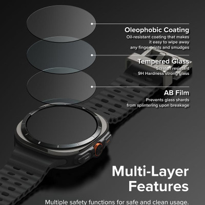 Vỏ ốp kèm dán cường lực cho Galaxy Watch Ultra RINGKE Slim & Glass - Hàng Chính Hãng