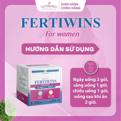 Fertiwins For Women giúp bổ sung Myo-inositol, vitamin và khoáng chất cần thiết cho phụ nữ thả bầu (30 gói) - Nutramed