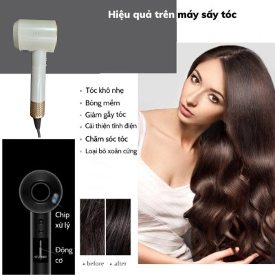 Máy Sấy Tóc Ion Âm Tốc Độ Cao OVIE H-1S - Không Cánh Quạt, 5 Đầu Sấy Đa Năng, Bảo Vệ Tóc Tối Ưu - Hàng chính hãng