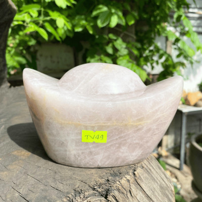 Thỏi vàng phong thủy đá thạch anh NHASAN TV49 nặng 2.18kg, kích thước (16x10x9 cm)
