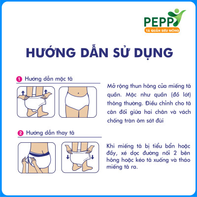 Combo 6 gói Tã/Bỉm Quần Người Lớn, Người Già Peppy Siêu Mỏng, Siêu Thấm, Mềm Mại, Kháng Khuẩn Size M8/L7/XL7