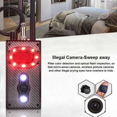 ROGTZ - Máy Dò Phát Hiện Camera, GPS, Máy Ghi Âm K99 Phát hiện đa dạng Camera GPS Máy Ghi Âm Sóng Tín Hiệu 5 Chế Độ Linh Hoạt Phạm Vi Dò Rộng 0,1-10m Chống Nghe Trộm Đèn Hồng Ngoại Nhỏ Gọn Tiện Lợi Bảo Mật Toàn Diện An Toàn Tuyệt Đối - Hàng Chính Hãng