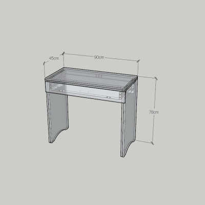 HAPPY FURNITURE , Bàn trang điểm 1 ngăn kéo - CHEVY, BAN_136 , 90cm x 45cm x 78cm DxRxC