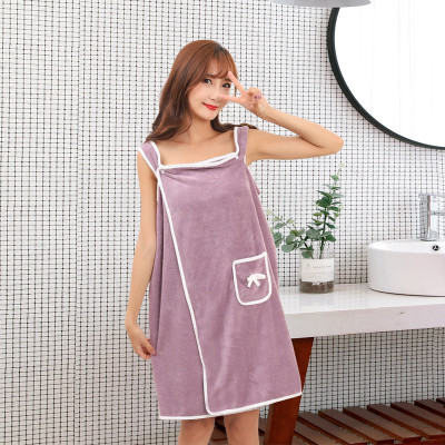 Khăn  tắm xỏ tay - Áo  khăn tắm nữ  kiểu đầm trơn , mịn , thoáng mát phù hợp với mọi loại dáng , giao màu ngẫu nhiên