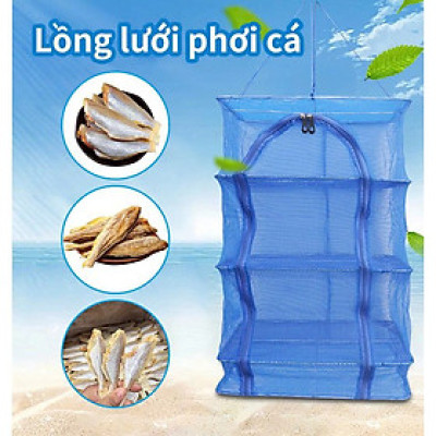 Lồng Phơi Cá Khô  - Lồng Phơi Thực Phẩm  Đa Năng 2 –  4 Tầng Chống Côn Trùng, Gấp Gọn Tiện Lợi
