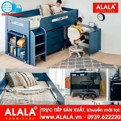 Giường tầng cho Bé ALALA138 đa năng/ Miễn phí vận chuyển và lắp đặt/ Đổi trả 30 ngày/ Sản phẩm được bảo hành 5 năm từ thương hiệu ALALA/ Chịu lực 700kg