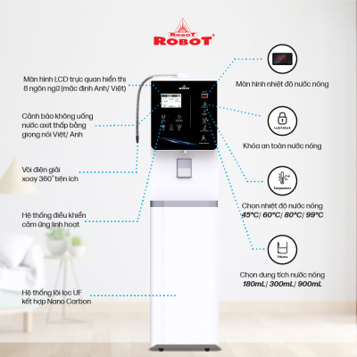 Máy Lọc Nước Điện Giải Ion Kiềm ROBOT iONKing 1113 Chế Độ Nóng Nguội Lạnh - Hàng Chính Hãng