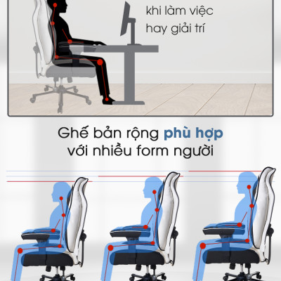 Ghế Game, Ghế Giám đốc cao cấp GG100 Đen Trắng