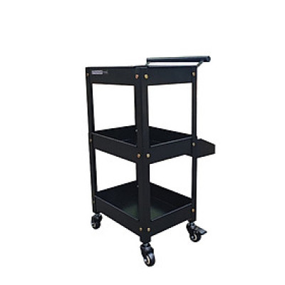 Xe đẩy dụng cụ mini 3 tầng có khay phụ thép sơn tĩnh điện