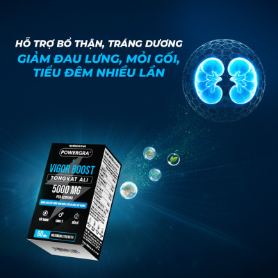 Viên uống phục hồi và tăng cường sinh lý nam giới Powergra Vigor Boost TongKat Ali - Hộp 60 viên