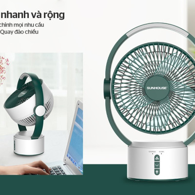 Quạt sạc Sunhouse SHD7116 (25W) - Hàng chính hãng