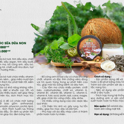 KEM Ủ DƯỠNG TÓC SỮA DỪA NON 200Gr