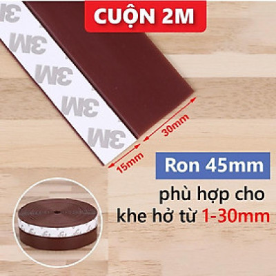 Cuộn 2 mét ron dán chắn khe hở cửa, miếng dán chân cửa chống bụi