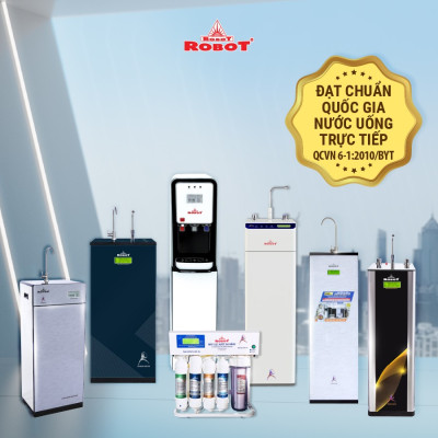 Máy Lọc Nước ROBOT LUX PRO 239W-UR Công Nghệ R.O + UF Vi Mạch LCD Đa Năng Công Suất 20Lit/ Giờ Tủ Đứng - Hàng Chính Hãng