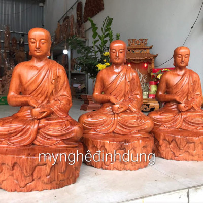 Tượng thánh tăng sivali đệ nhất bằng gỗ hương đá kt cao 15×10×8cm 