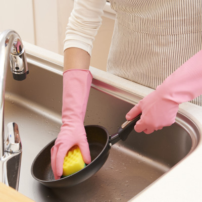 Găng tay cao su dùng cho nhà bếp, làm vườn Dunlop hồng - Hàng nội địa Nhật Bản, nhập khẩu chính hãng từ Nhật Bản |size S/M|