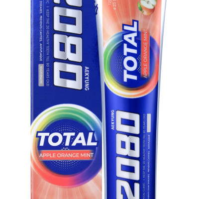 Kem đánh răng 2080 Total Green Mint Hàn Quốc bảo vệ răng nướu toàn diện, trắng răng, sạch mảng bám 120gr