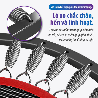 BG Sàn nhún,bạt nhún có thể gấp gọn cao cấp Trampoline size 1m-1,2m có thanh vịn dành cho mọi lứa tuổi