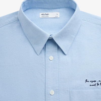 Áo sơ mi tay dài nam thêu túi Form Loose - RT 10S25SHL030 | ROUTINE CÀ MAU