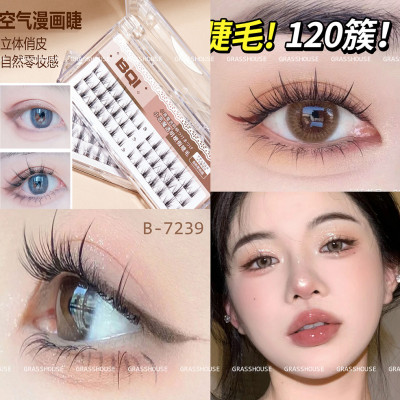 Lông mi giả trong suốt BQI nâu B-7239 mô phỏng lông mi tự nhiên từng đoạn rời sợi đơn siêu mịn