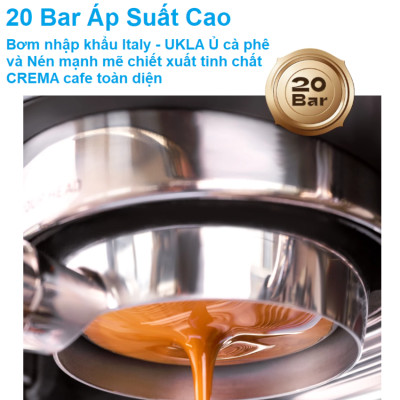 Máy pha cà phê Espresso HiBREW H7A chuyên nghiệp 3 in 1 Thương hiệu Mỹ cao cấp Công Suất 3000W, Dung tích 2,8 lít, Áp suất 20 bars - Bảo hành 12 Tháng, Hàng chính hãng