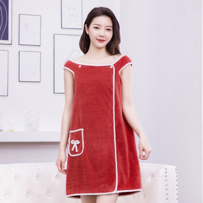 Áo khăn tắm nữ kiểu đầm - Khăn choàng tắm xỏ tay - trơn , mịn , thoáng mát phù hợp với mọi loại dáng , giao màu ngẫu nhiên