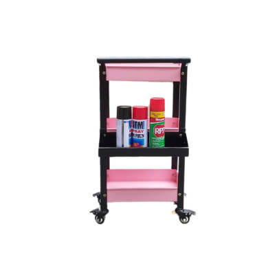 Xe đẩy dụng cụ mini 3 tầng có khay phụ thép sơn tĩnh điện