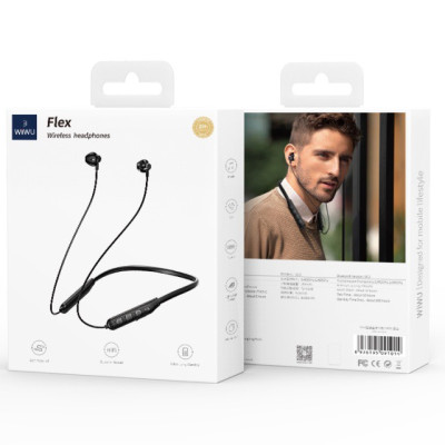 Tai nghe đeo cổ Wiwu Flex GB01 cho các thiết bị có bluetooth, làm bằng chất liệu mềm, âm thanh vượt trội - Hàng chính hãng