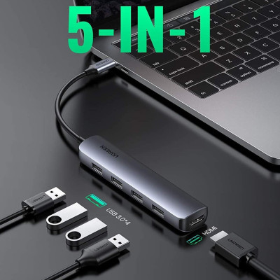 Ugreen UG20197CM417TK 5 trong 1 HDMi 4K 30hz + 4 * USB 3.0 bộ chuyển từ USB Type C - HÀNG CHÍNH HÃNG