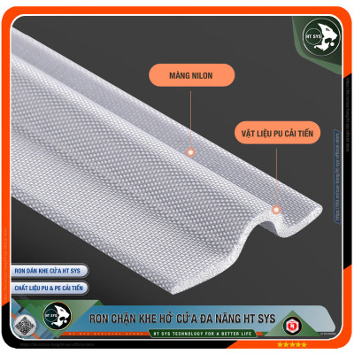Ron Chặn Khe Cửa HT SYS - Chất Liệu PU Và PE Cải Tiến - Ron Chặn Khe Cửa, Chân Cửa, Khung Cửa - Ngăn Gió Lùa, Cách Âm, Chống Bụi, Ngăn Côn Trùng, Chống Thoát Khí Điều Hòa, Chống Va Đập Cửa - Hàng Chính Hãng