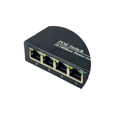 Bộ chuyển đổi quang điện POE 4xJ45 10/100M kèm cổng SC 1 sợi GNETCOM GNC-6104FE-25B - Hàng Chính hãng