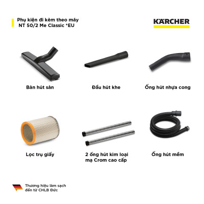 Máy hút bụi khô và ướt công nghiệp Karcher NT 50/2 Classic - Hàng chính hãng
