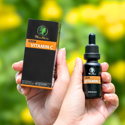 Bộ dưỡng trắng hồng, mịn màng da mặt Wonmom ( 1 serum vitamin C + 1 kem nghệ tươi )