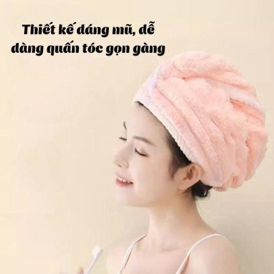 Khăn/Mũ Quấn Tóc  Cao Cấp – Thấm Hút Nhanh, Bảo Vệ Tóc Khỏi Hư Tổn