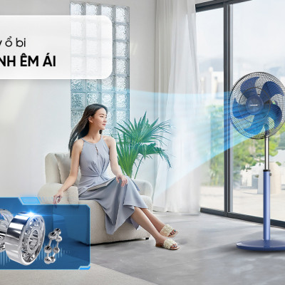 Quạt đứng 5 cánh 65W SUNHOUSE SHD-7352 động cơ đồng nguyên chất, gió mạnh, máy bền, vận hành êm ái, Hàng chính hãng