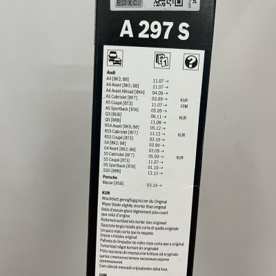 Gạt Mưa BOSCH AeroTwin Euro Set A297S Kích thước 24/60cm – 20/50cm | Dành cho Xe Audi Q5, Porsche Macan, Volvo XC90